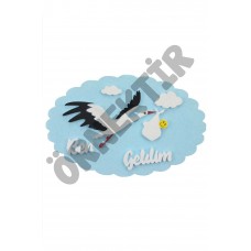 Erkek Bebek Ben Geldim Yazılı Hastane Odası Kapı Süsü