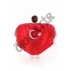Kırmızı Ay Yıldızlı Bayrak Pelerin