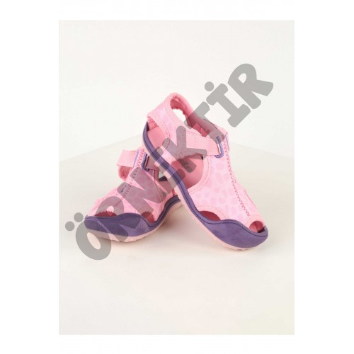 Pembe Desenli Kız Çocuk Sandalet Ayakkabı