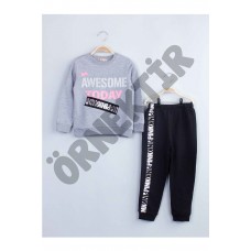 Gri Kız Çocuk Eşofman Takımı